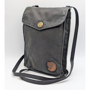 Fjallraven Pocket Bag G-1000 Crossbody Strap Charcoal Gray Canvas Rugged Purse